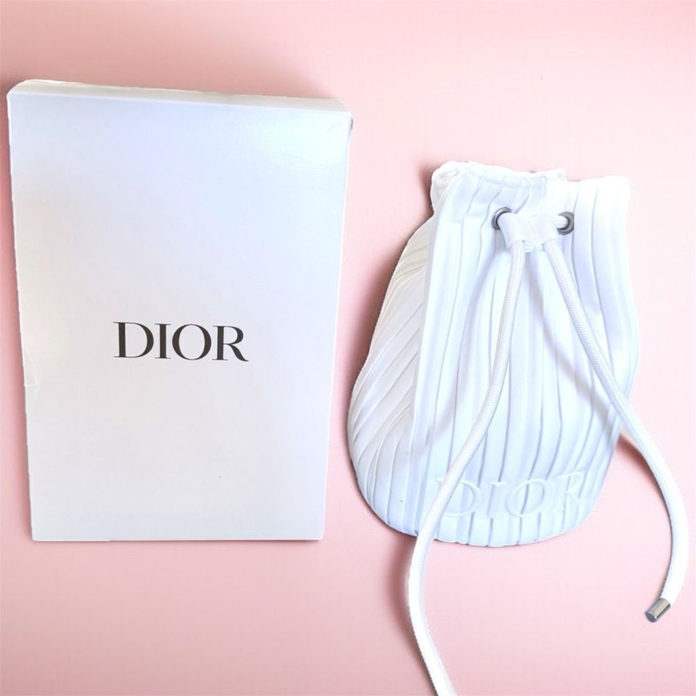 Dior Mini travel bag with drawstring bag White Silver Accents